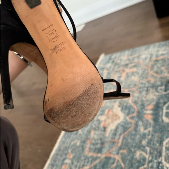 Stuart Weitzman nudistsong black suede heels size 8 - Picture 2 of 5